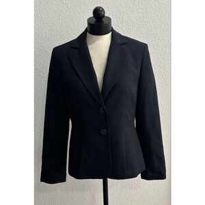 Vintage Evan Picone Women’s Blazer Wool Blend Size 10 Charcoal Black Y2K 90s